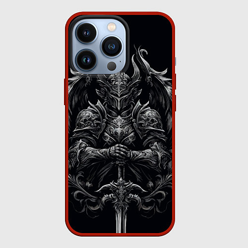 Чехол iPhone 13 Pro Готический рыцарь / 3D-Красный – фото 1