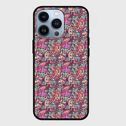 Чехол для iPhone 13 Pro Монстры любители кофе, цвет: 3D-черный