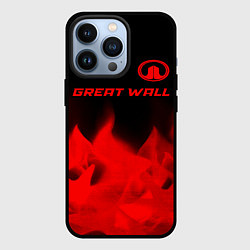 Чехол для iPhone 13 Pro Great Wall - red gradient посередине, цвет: 3D-черный