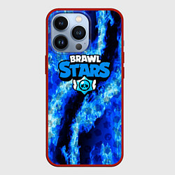 Чехол для iPhone 13 Pro Brawl stars fire blue, цвет: 3D-красный