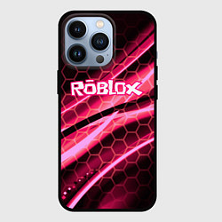 Чехол для iPhone 13 Pro Roblox броня розовый, цвет: 3D-черный