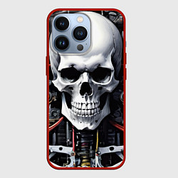 Чехол для iPhone 13 Pro Cyber skull - ai art, цвет: 3D-красный