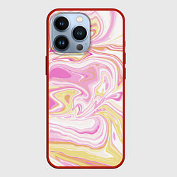 Чехол для iPhone 13 Pro Абстракция мраморный фон, цвет: 3D-красный