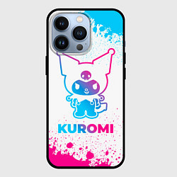 Чехол для iPhone 13 Pro Kuromi neon gradient style, цвет: 3D-черный