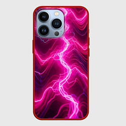 Чехол для iPhone 13 Pro Pink lightnings - ai art fantasy, цвет: 3D-красный