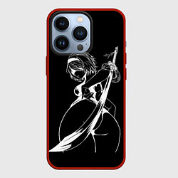 Чехол для iPhone 13 Pro 2B с катаной - Nier automata, цвет: 3D-красный