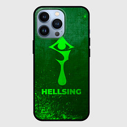 Чехол для iPhone 13 Pro Hellsing - green gradient, цвет: 3D-черный