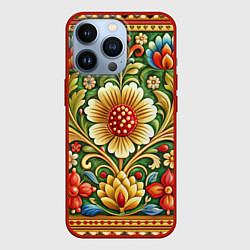 Чехол для iPhone 13 Pro Стиль советского ковра узоры и орнамент, цвет: 3D-красный