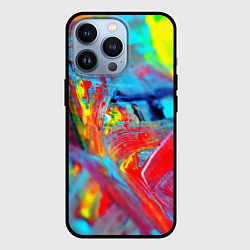 Чехол для iPhone 13 Pro Абстрактные краски неон, цвет: 3D-черный