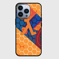 Чехол для iPhone 13 Pro Half life hexagon steel, цвет: 3D-черный