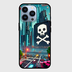 Чехол для iPhone 13 Pro Minecraft district with skull - ai art fantasy, цвет: 3D-черный