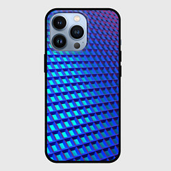 Чехол для iPhone 13 Pro Неоновая клетка текстура, цвет: 3D-черный