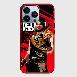 Чехол для iPhone 13 Pro Red Dead Redemption 2 - Wanted, цвет: 3D-красный