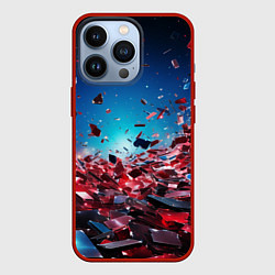 Чехол для iPhone 13 Pro Осколки плит в движении, цвет: 3D-красный