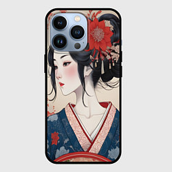 Чехол для iPhone 13 Pro Искусство японская девушка, цвет: 3D-черный