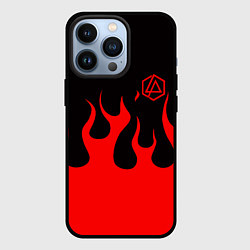 Чехол для iPhone 13 Pro Linkin park logo fire, цвет: 3D-черный