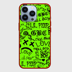 Чехол для iPhone 13 Pro Lil Peep кислотный паттерн, цвет: 3D-красный