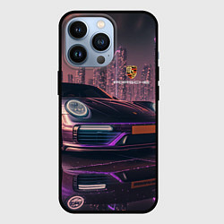 Чехол для iPhone 13 Pro Porshe neon city, цвет: 3D-черный