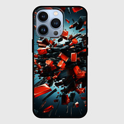 Чехол для iPhone 13 Pro Геометрический взрыв пластин, цвет: 3D-черный