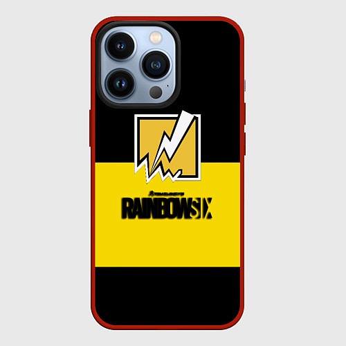 Чехол iPhone 13 Pro Rainbow six logo game / 3D-Красный – фото 1
