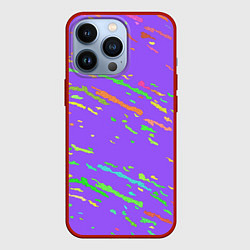 Чехол для iPhone 13 Pro Яркие штрихи, цвет: 3D-красный