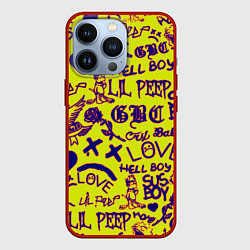 Чехол для iPhone 13 Pro Lil peep rap pattern, цвет: 3D-красный