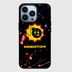 Чехол для iPhone 13 Pro Serious Sam краски текстура, цвет: 3D-черный