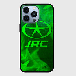 Чехол для iPhone 13 Pro JAC - green gradient, цвет: 3D-черный