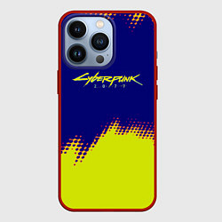 Чехол для iPhone 13 Pro Cyberpunk 2077 краски жёлтые, цвет: 3D-красный