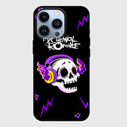 Чехол для iPhone 13 Pro My Chemical Romance неоновый череп, цвет: 3D-черный