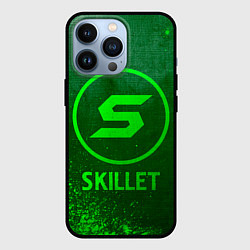 Чехол для iPhone 13 Pro Skillet - green gradient, цвет: 3D-черный