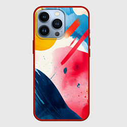 Чехол для iPhone 13 Pro Абстрактные мазки красок, цвет: 3D-красный