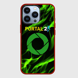 Чехол для iPhone 13 Pro Portal green flame, цвет: 3D-красный