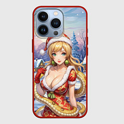 Чехол для iPhone 13 Pro Девушка в образе змеи 2025, цвет: 3D-красный