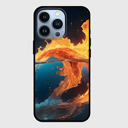 Чехол для iPhone 13 Pro Вода и огонь, цвет: 3D-черный