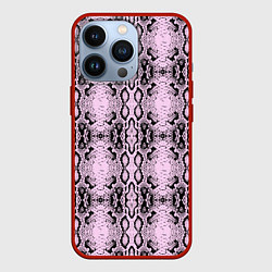 Чехол для iPhone 13 Pro Змеиная кожа - паттерн, цвет: 3D-красный