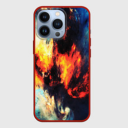 Чехол для iPhone 13 Pro Абстрактный космос текстура, цвет: 3D-красный