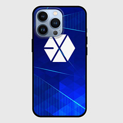 Чехол для iPhone 13 Pro Exo blue poly, цвет: 3D-черный