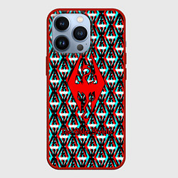 Чехол для iPhone 13 Pro The Elder Scrolls glitch pattern, цвет: 3D-красный