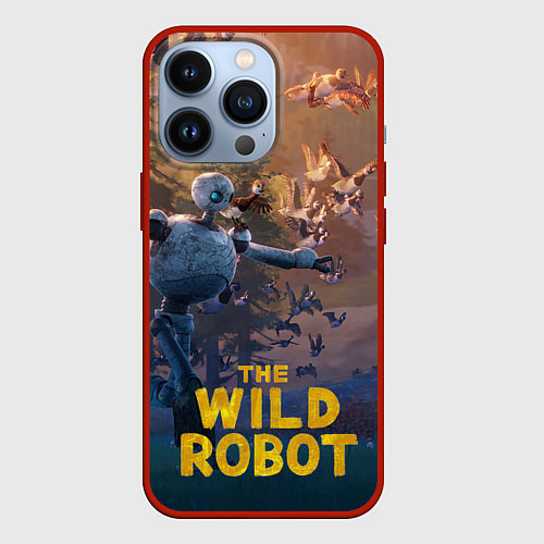 Чехол iPhone 13 Pro Бегущий дикий робот / 3D-Красный – фото 1