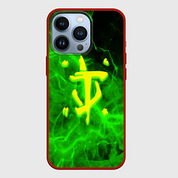 Чехол для iPhone 13 Pro Doom storm green, цвет: 3D-красный