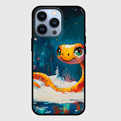 Чехол для iPhone 13 Pro Змейка в зимнем лесу, цвет: 3D-черный