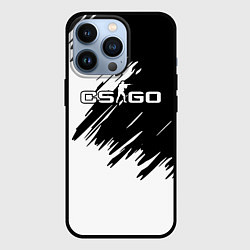 Чехол для iPhone 13 Pro CSGO белые краски, цвет: 3D-черный