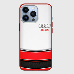 Чехол для iPhone 13 Pro AUDI auto car, цвет: 3D-красный