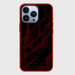 Чехол для iPhone 13 Pro Красные точки на чёрном фоне, цвет: 3D-красный