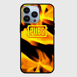 Чехол для iPhone 13 Pro PUBG fire steel, цвет: 3D-черный