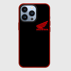 Чехол для iPhone 13 Pro Honda red logo auto steel, цвет: 3D-красный