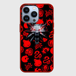 Чехол для iPhone 13 Pro The Witcher anime pattern, цвет: 3D-красный