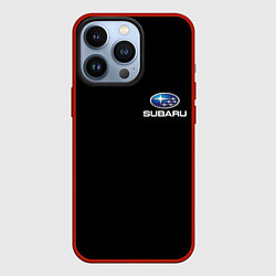 Чехол для iPhone 13 Pro Subaru logo auto, цвет: 3D-красный