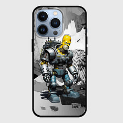 Чехол для iPhone 13 Pro Homer Simpson cool cyborg - ai art fantasy, цвет: 3D-черный